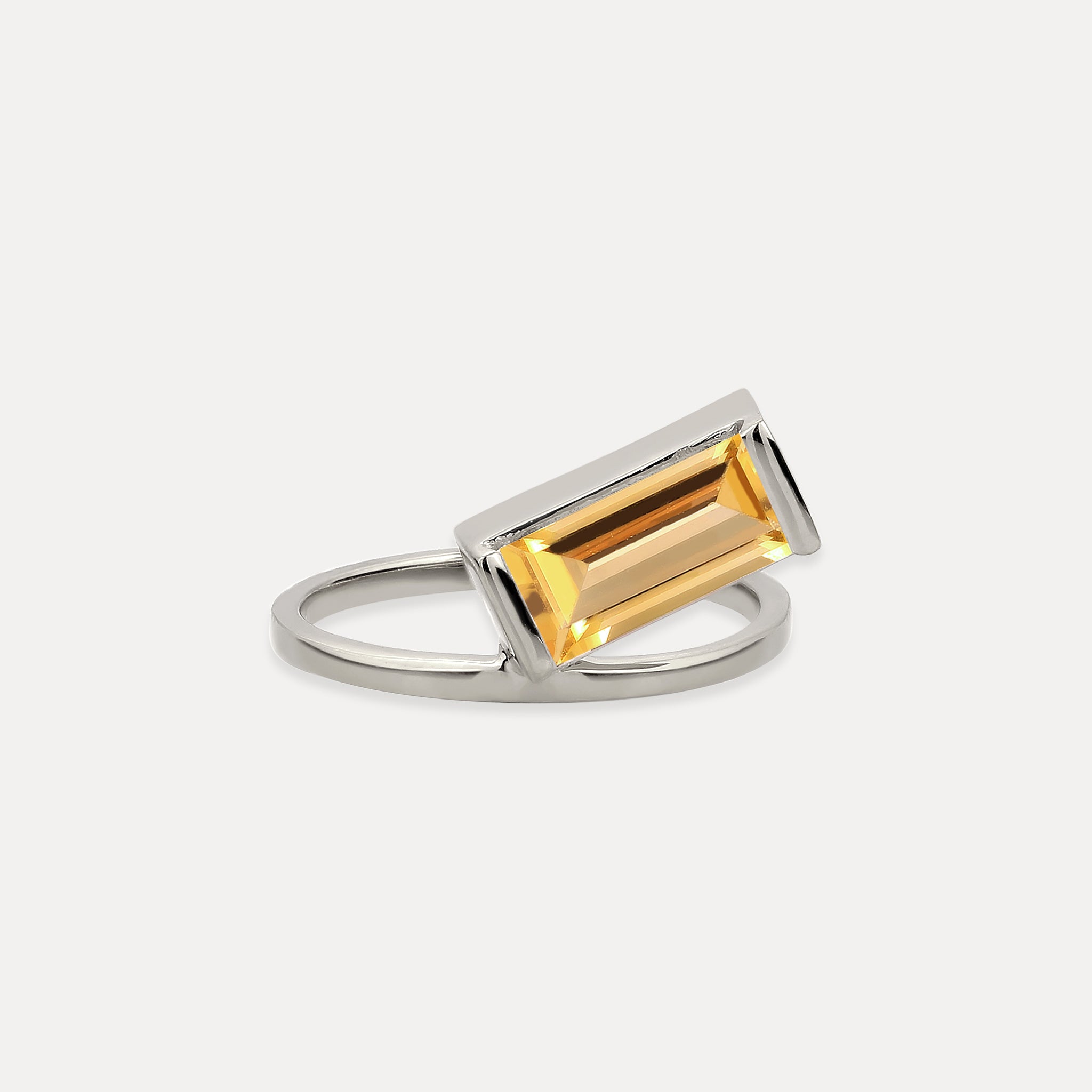 Citrin Balance Baguette Ring