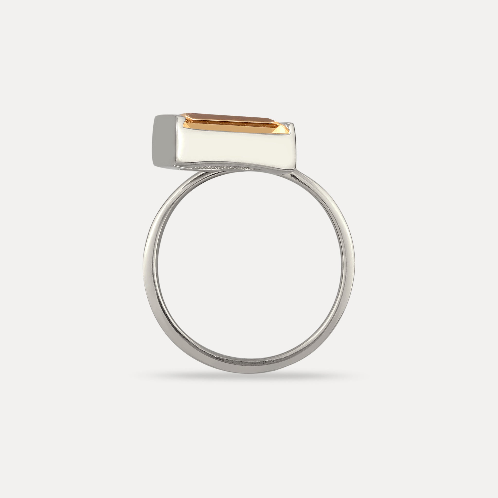 Citrin Balance Baguette Ring