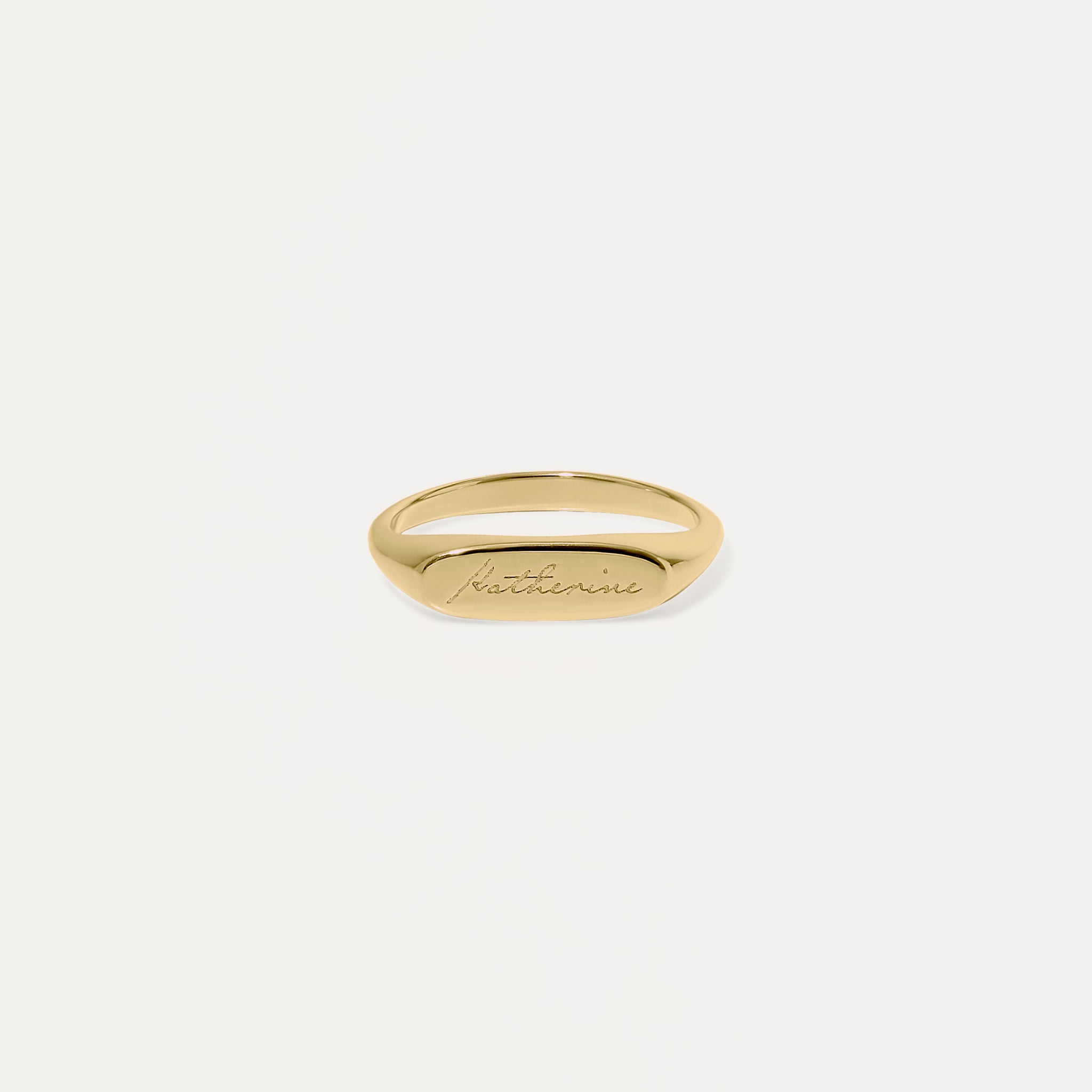 Engravable Flat-Top Ring 14K Massivgold