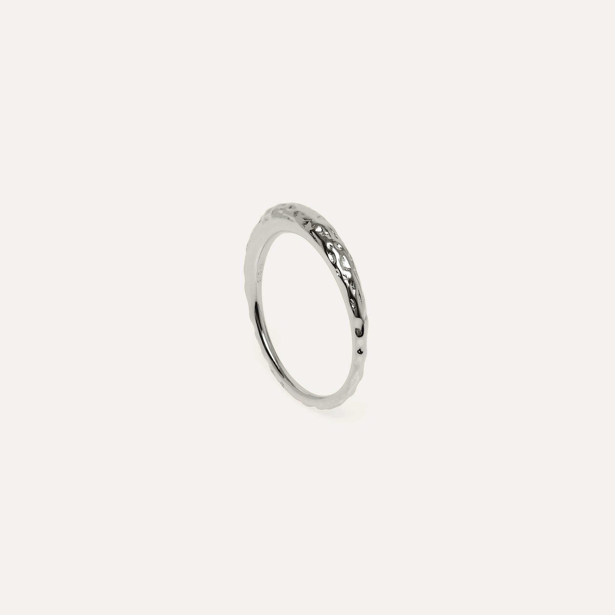 Hammered Thin Bombé Ring