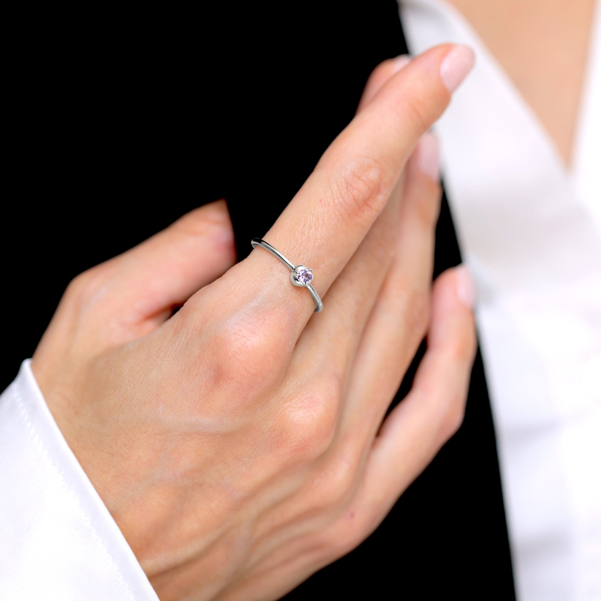 Mini Birthstone Ring 925 Silber