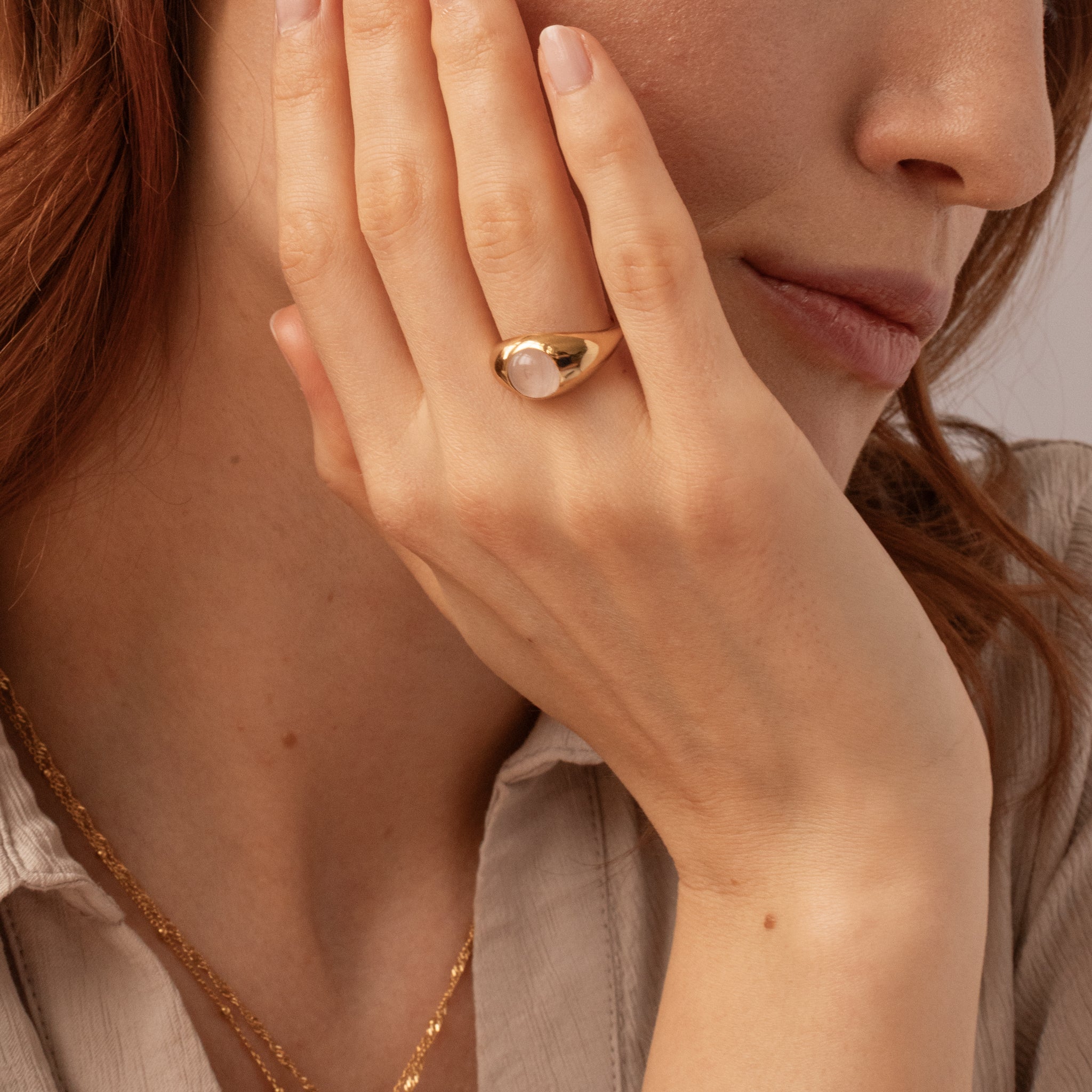 Rosenquarz Eden Pea Ring