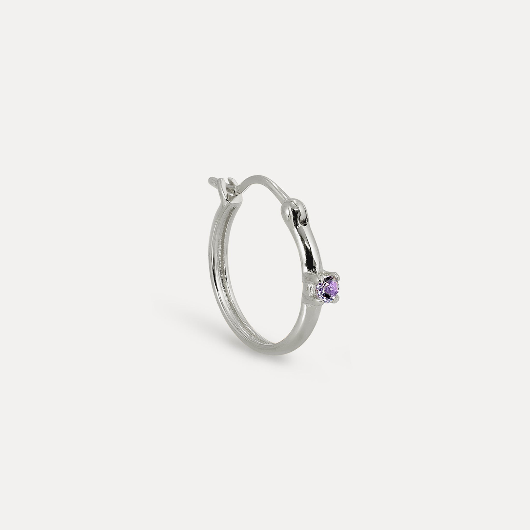 Amethyst Point of Light Creolen Ohrringe - Single