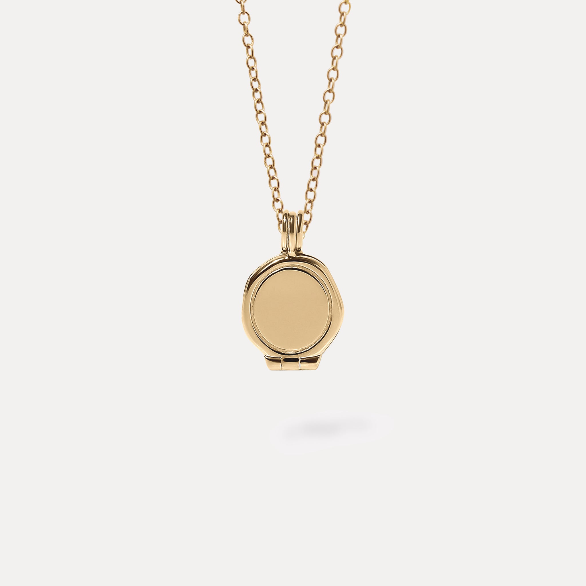 Engravable Seal Medaillon Kette | 585 Gold