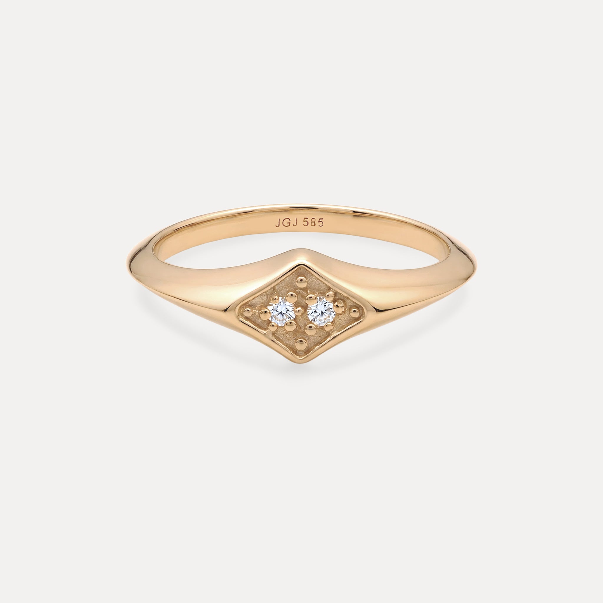 Weißer Saphir Supernova Pavé Ring | 585 Gold