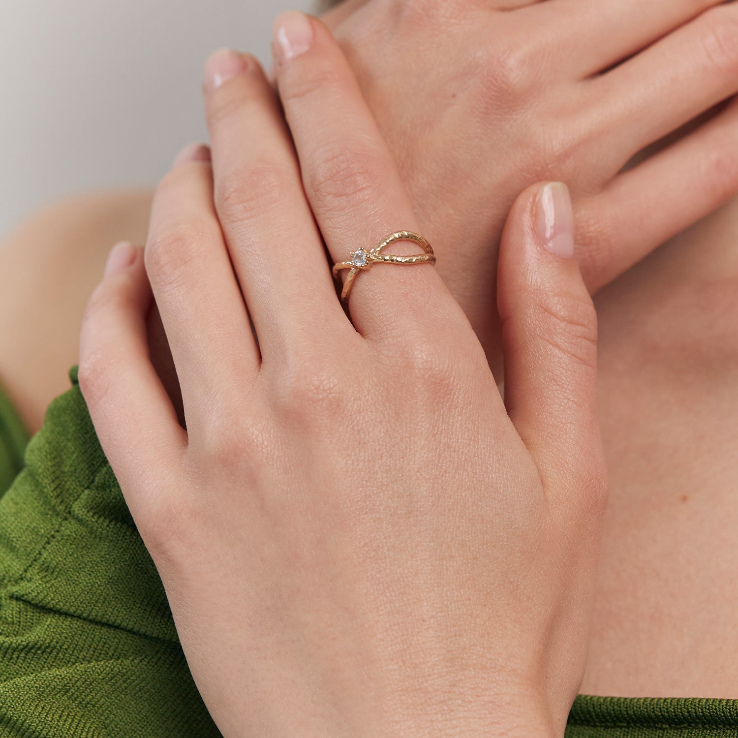 Textured Engagement Ring Diamant