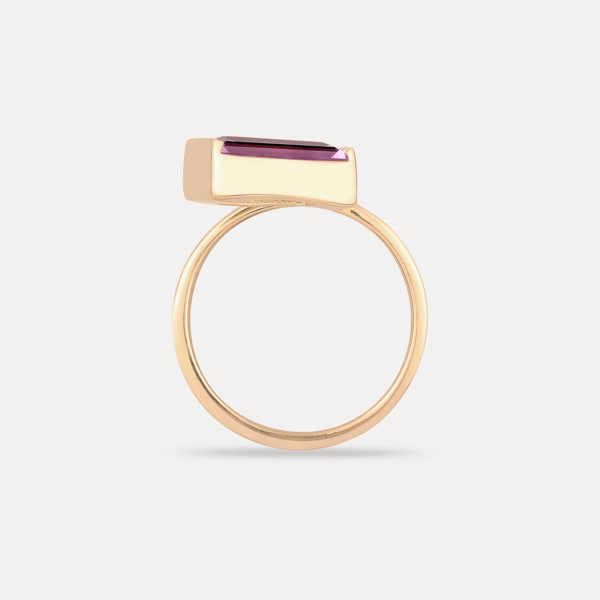 Amethyst Balance Baguette Ring | 585 Gold