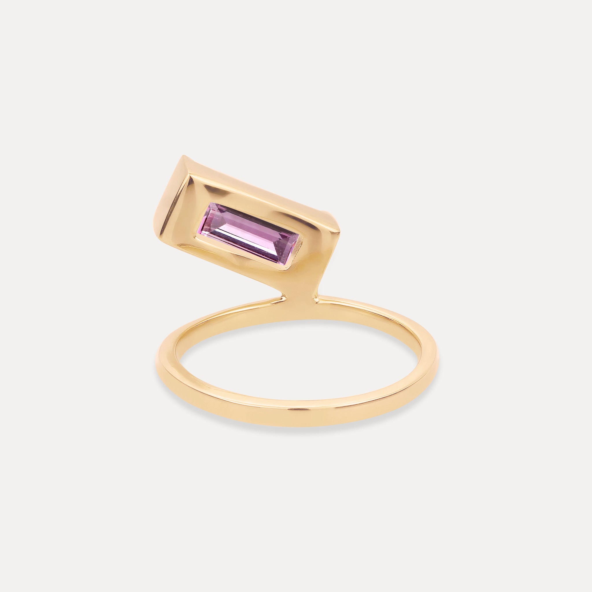 Amethyst Balance Baguette Ring | 585 Gold