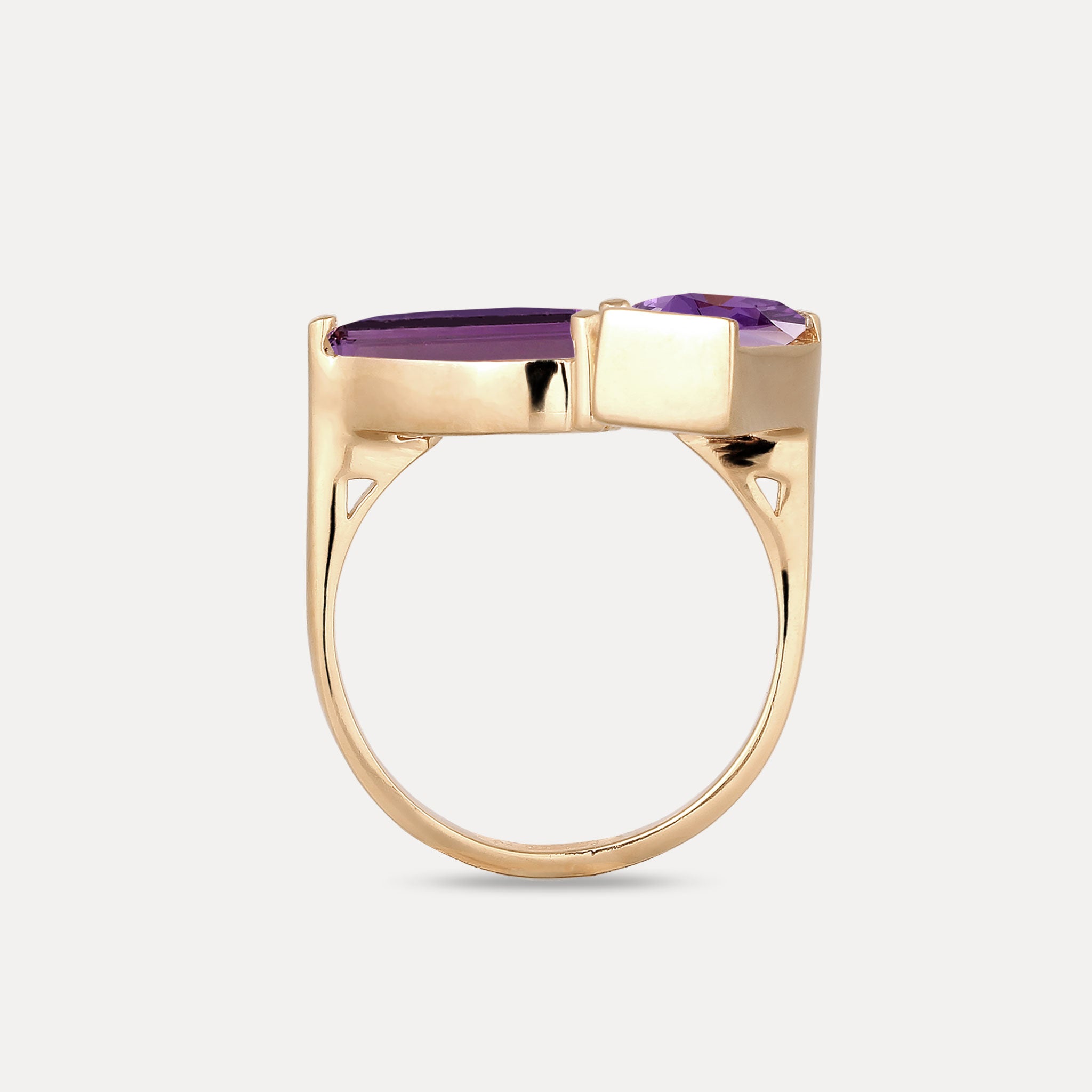Amethyst Balance Ring | 585 Gold