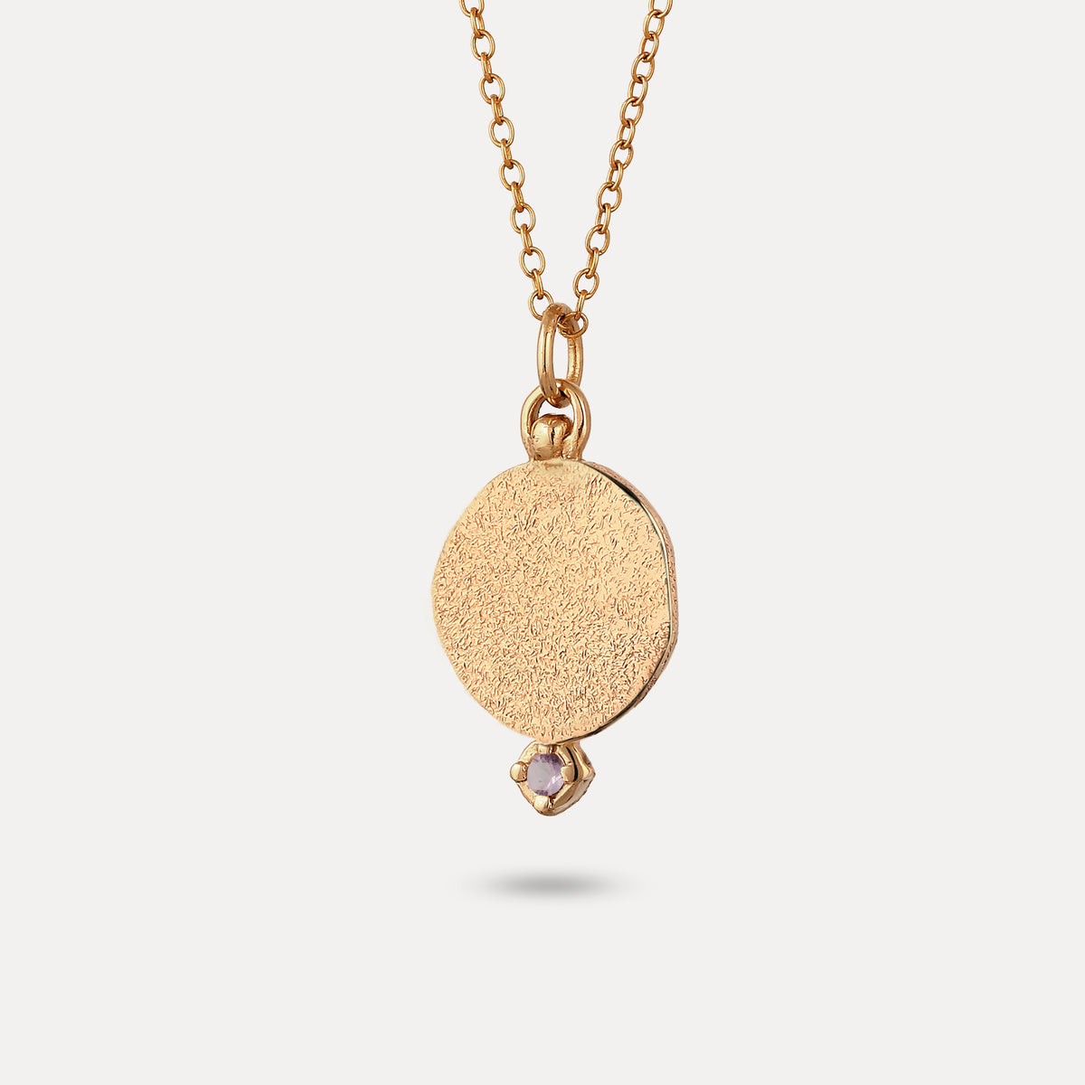 Amethyst Fluid Medaillon Anhänger - Antique | 585 Gold