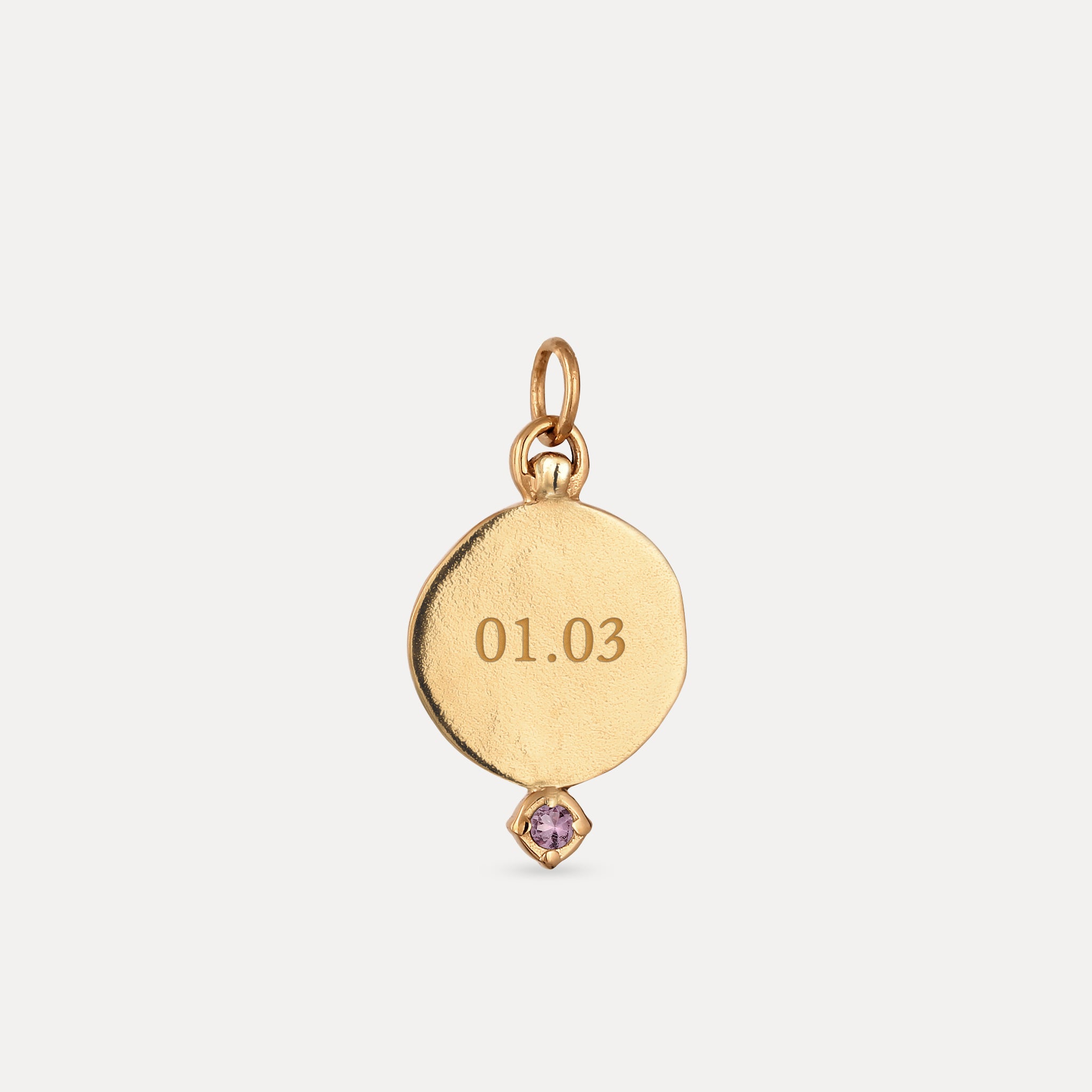 Amethyst Engravable Fluid Medallion Anhänger – Hochglanz