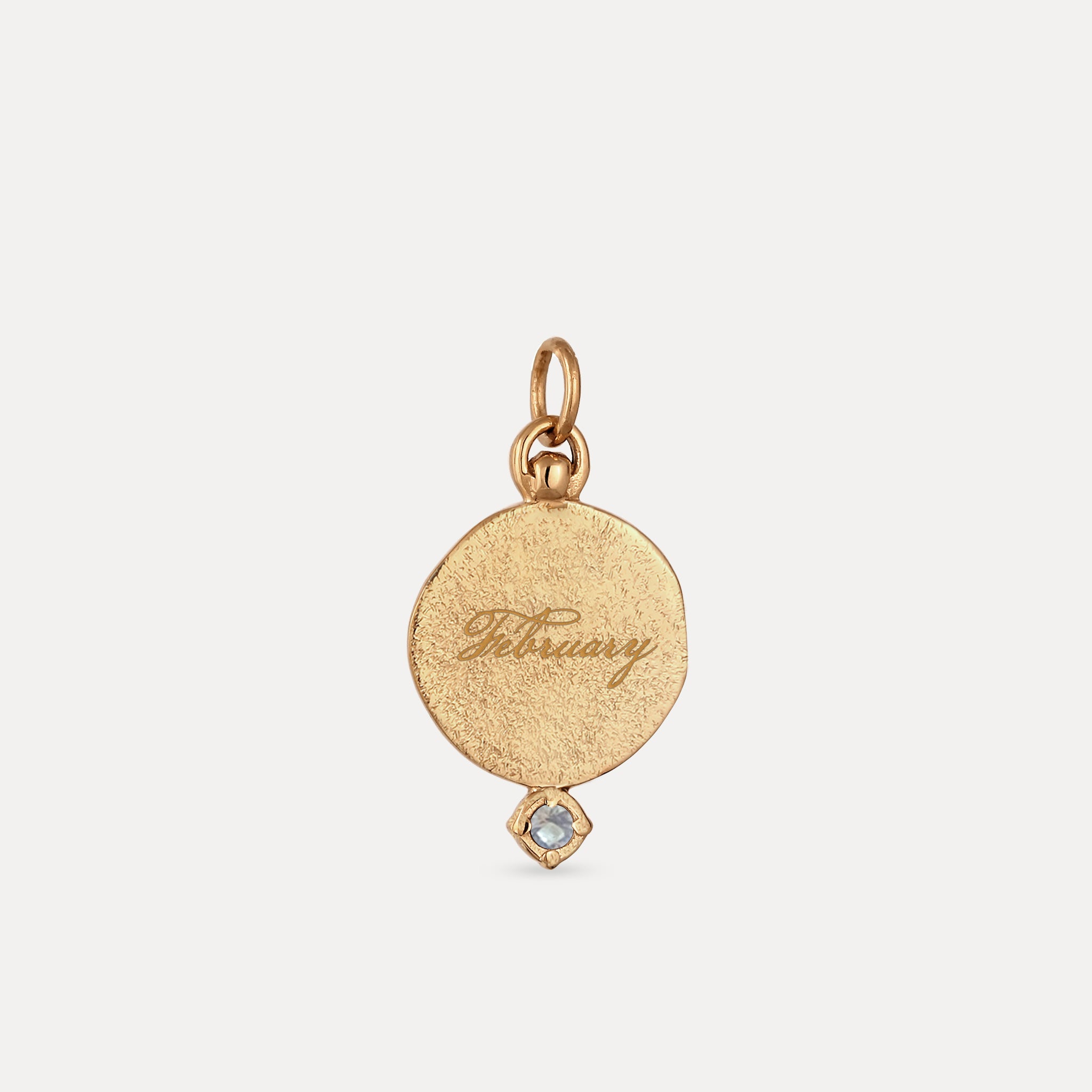 Aquamarin Engravable Fluid Medallion Anhänger – Matt