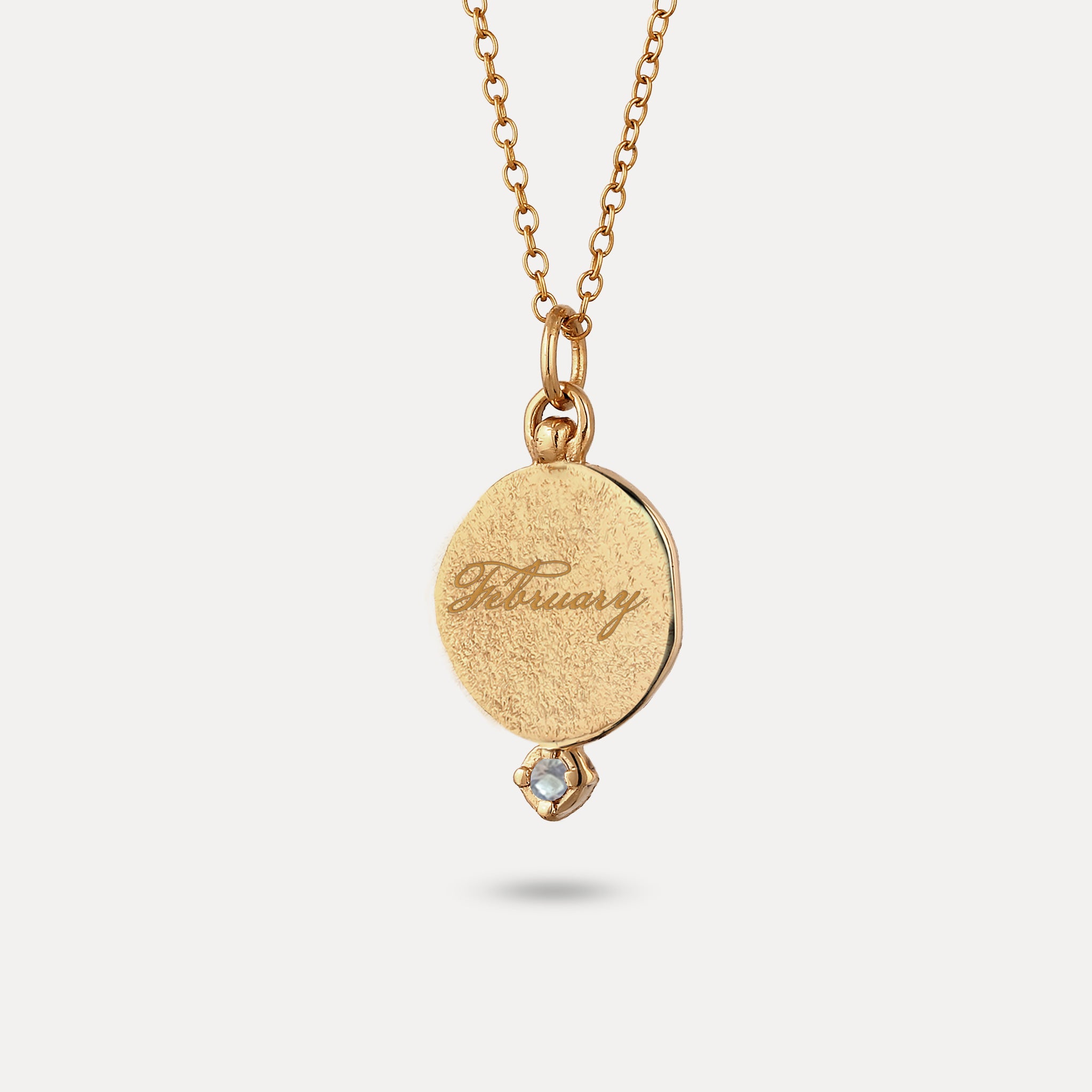 Aquamarin Engravable Fluid Medallion Anhänger – Matt