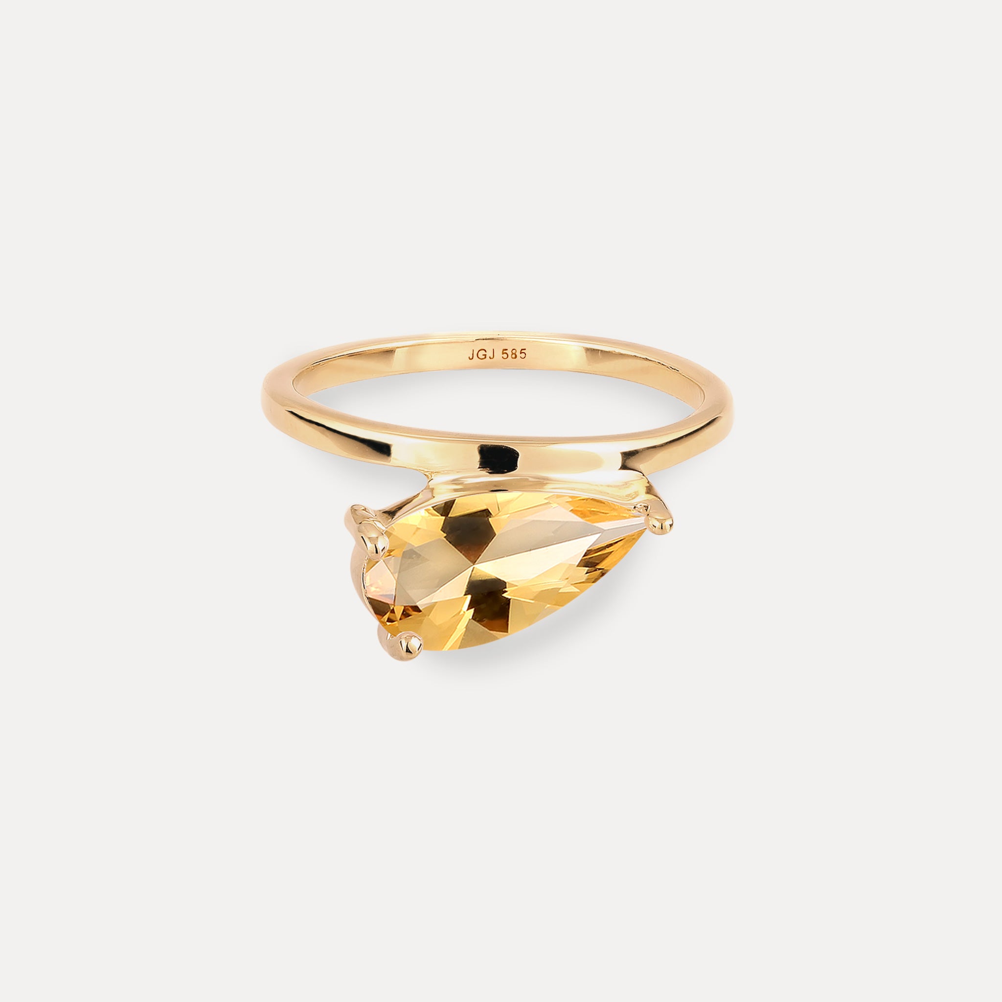 Citrin Balance Drop Ring | 585 Gold