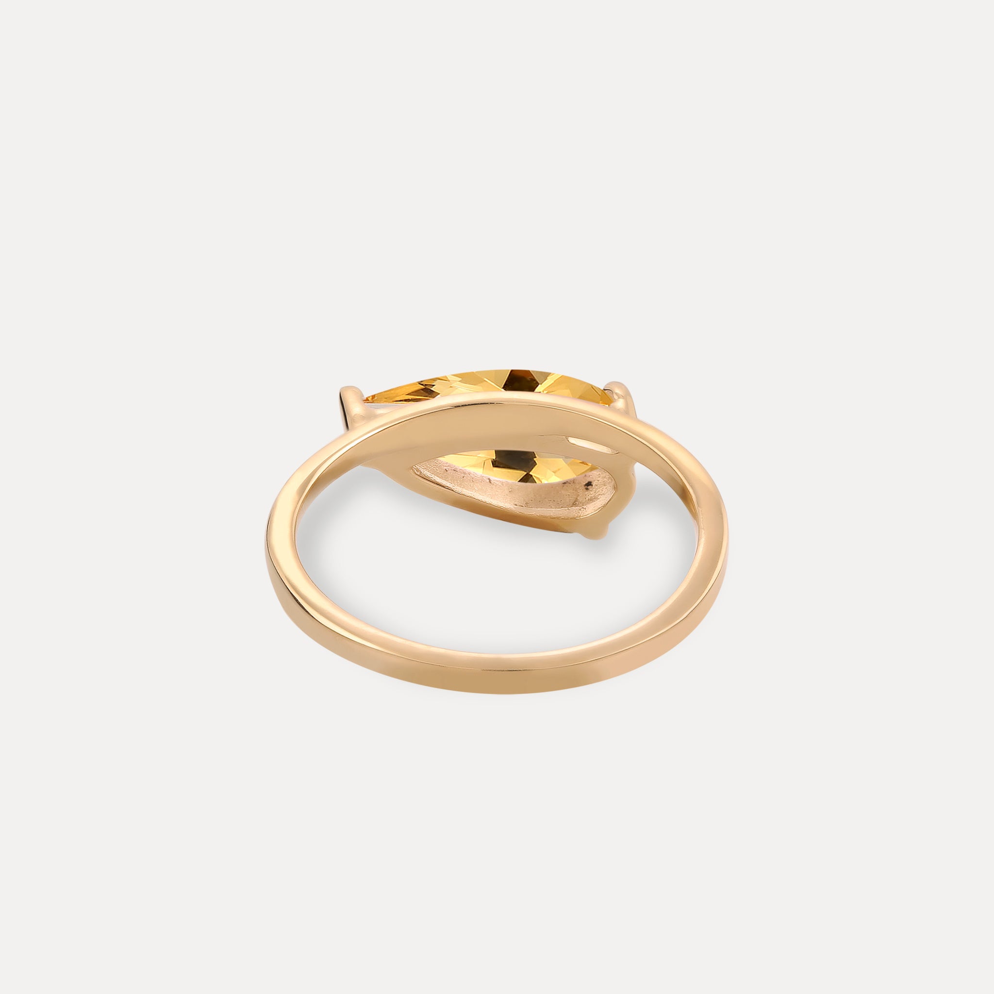 Citrin Balance Drop Ring | 585 Gold