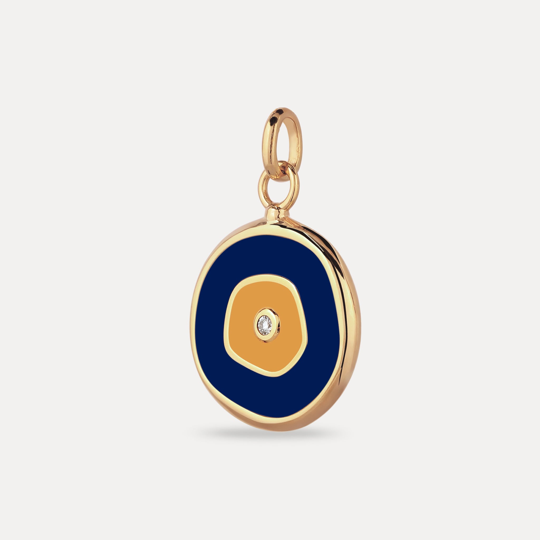 Weißer Saphir Evil Eye Anhänger Dunkelblau