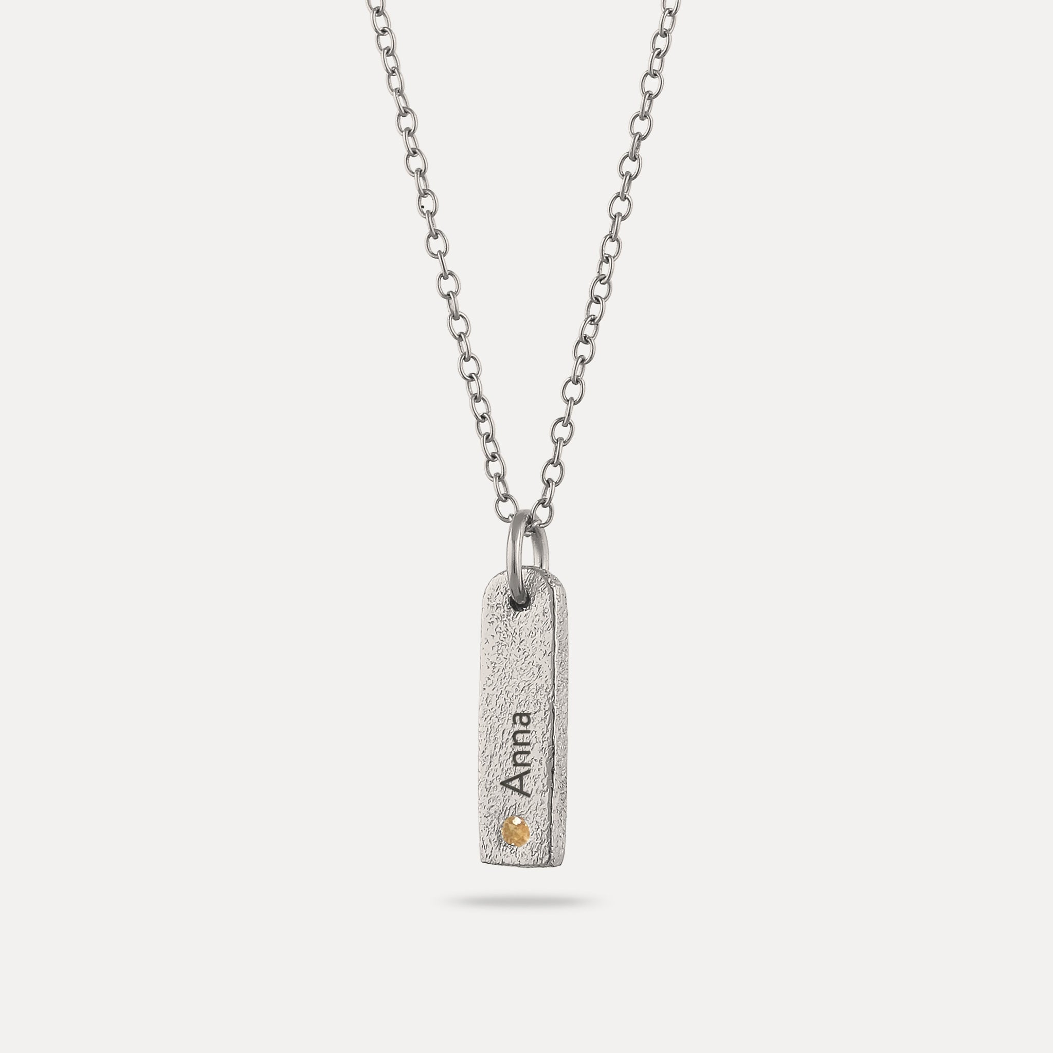 Mandarin Granat Engravable Bar Anhänger - Antique