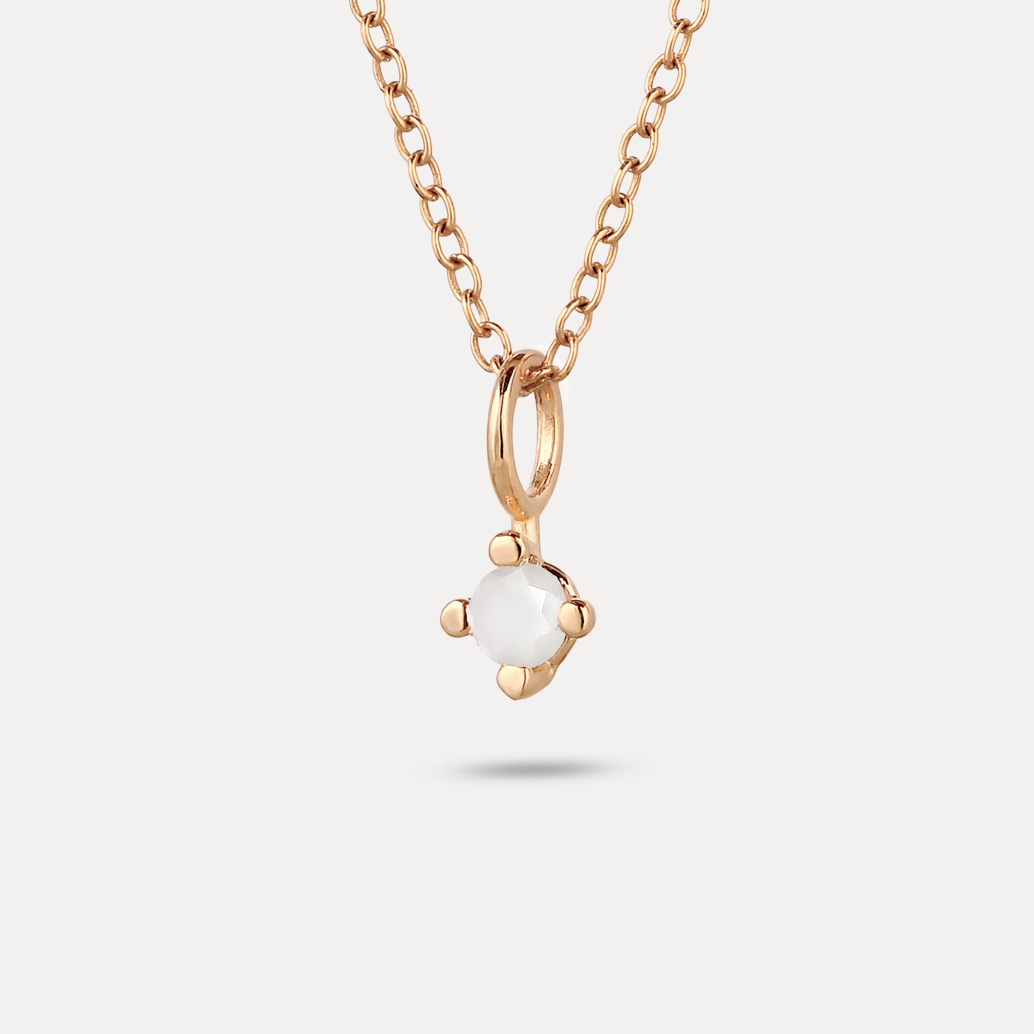 The Minimalist Birthstone Charm Anhänger | 585 Gold