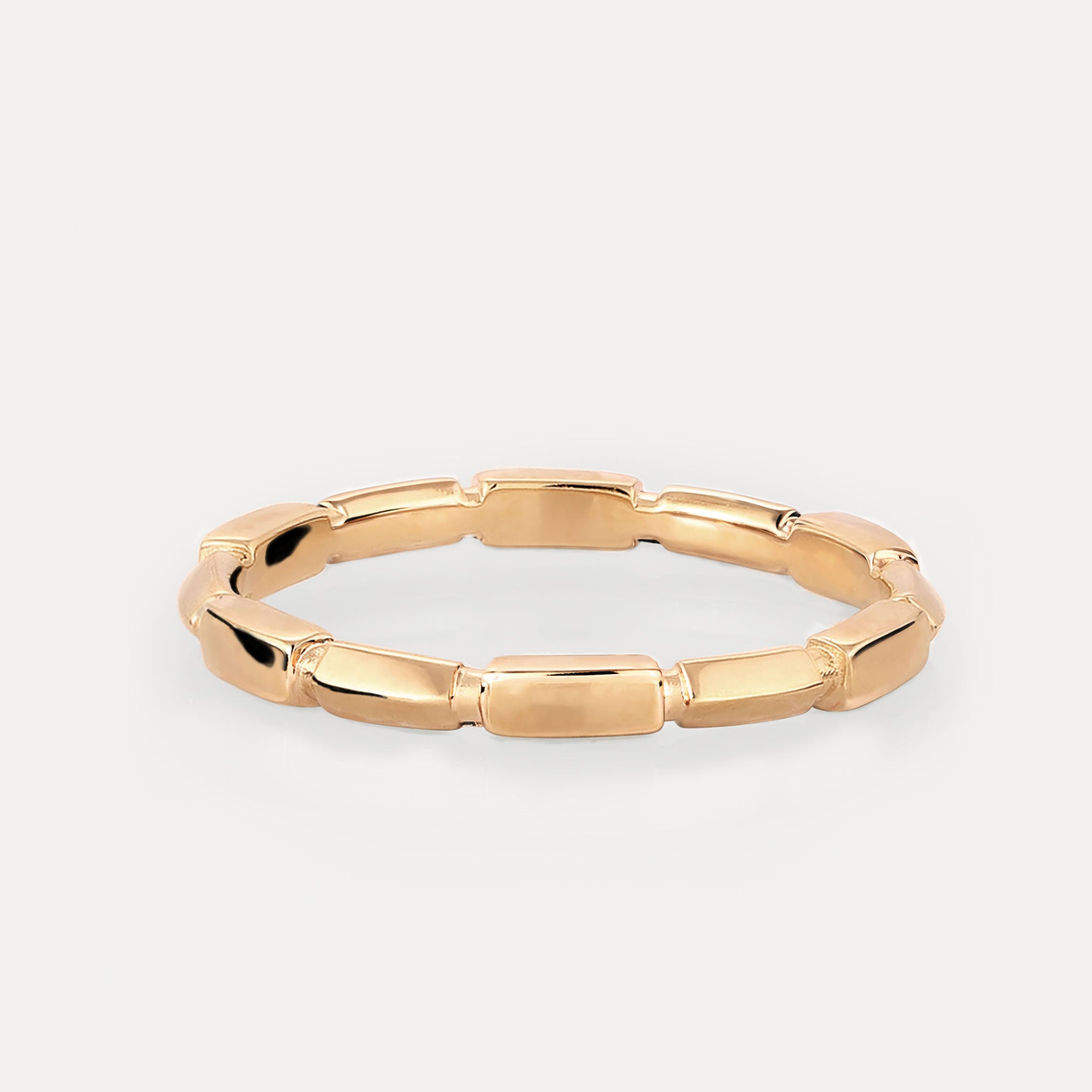 Offset Brick Ring | 585 Gold