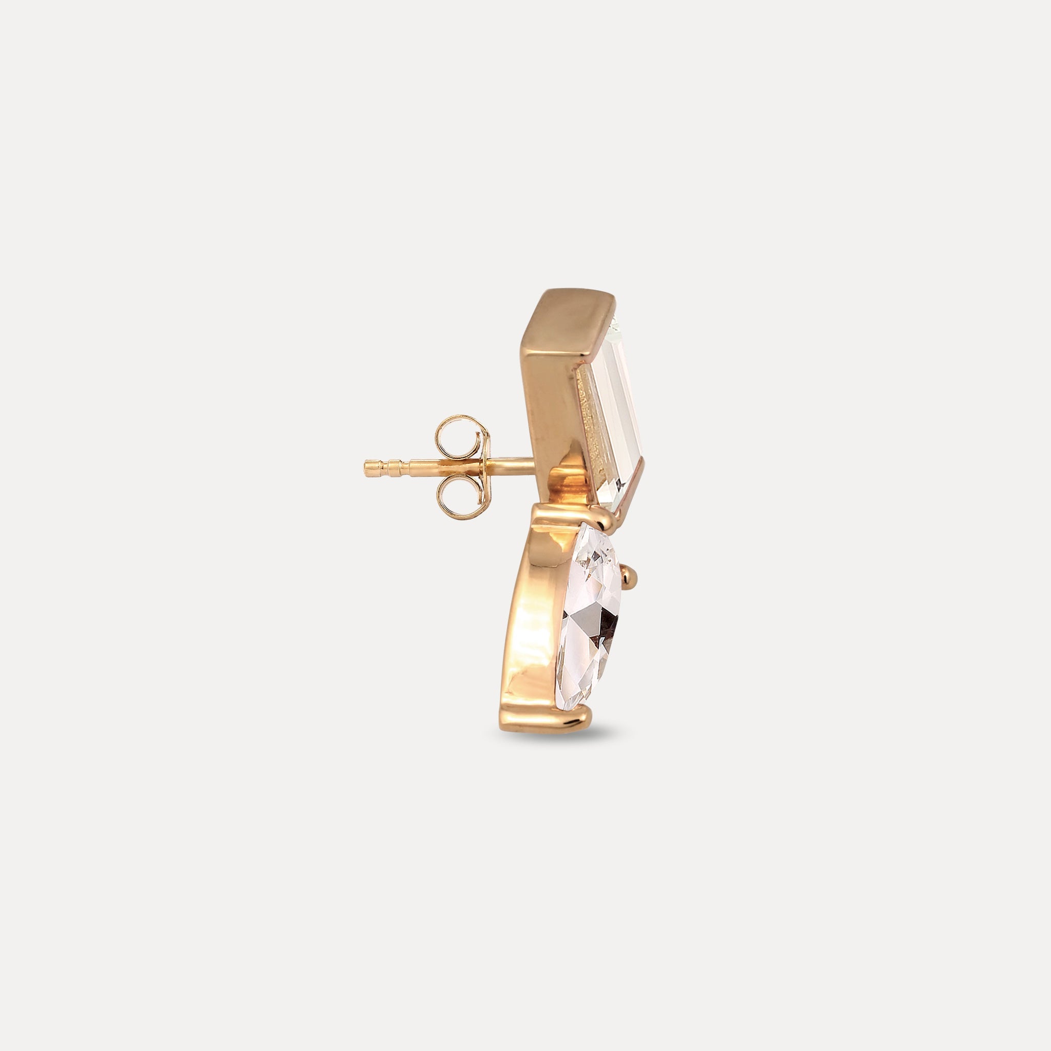 Beryll Balance Dual Ohrstecker Ohrringe - Single | 585 Gold