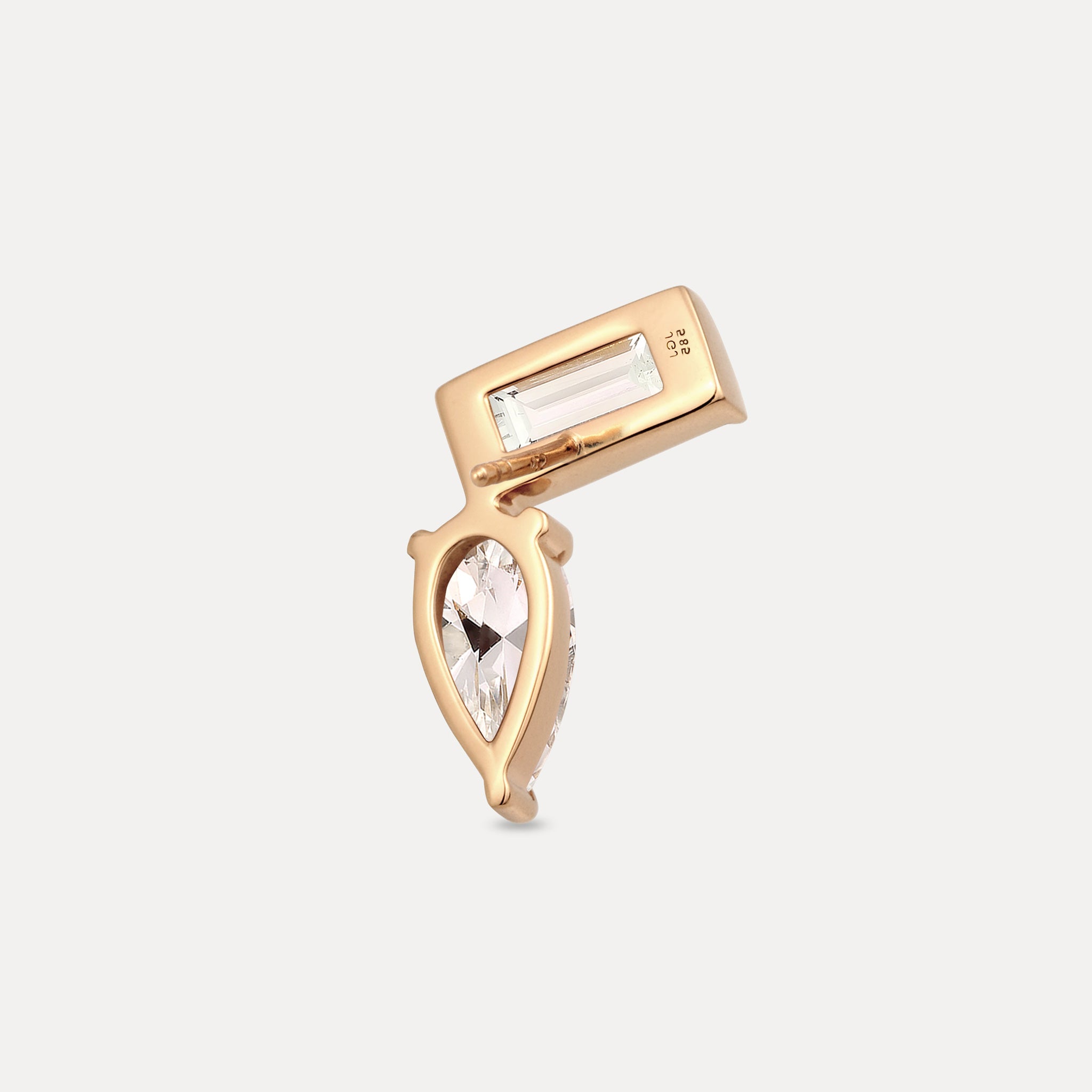 Beryll Balance Dual Ohrstecker Ohrringe - Single | 585 Gold