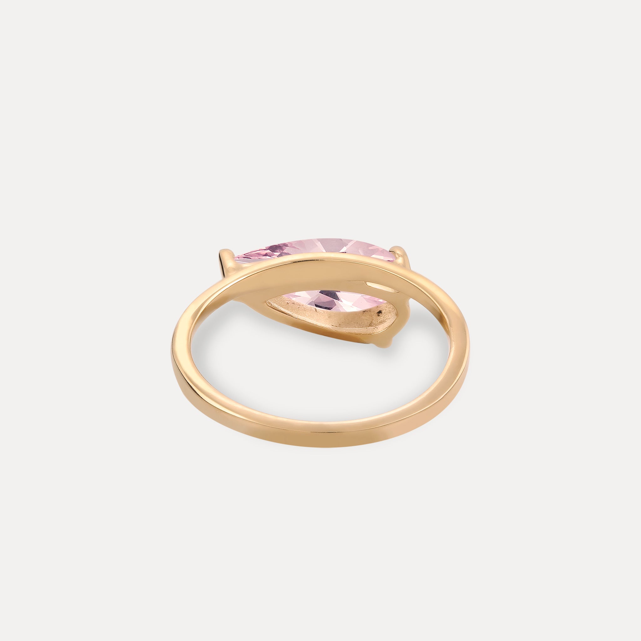 Rosenquarz Balance Drop Ring | 585 Gold