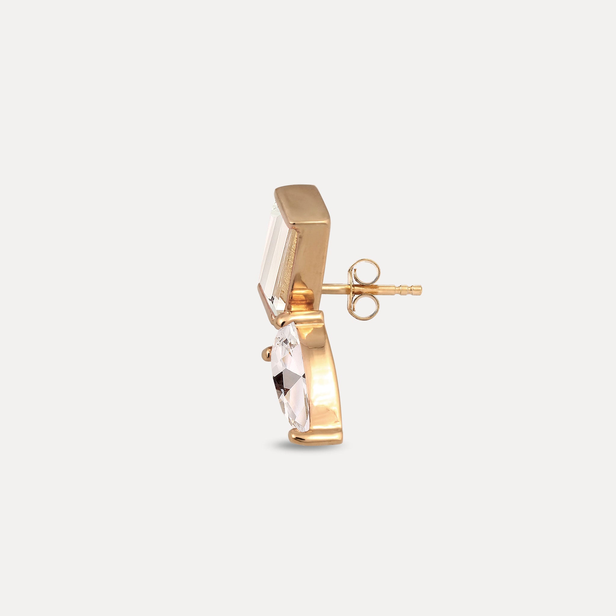 Beryll Balance Dual Ohrstecker Ohrringe - Single | 585 Gold