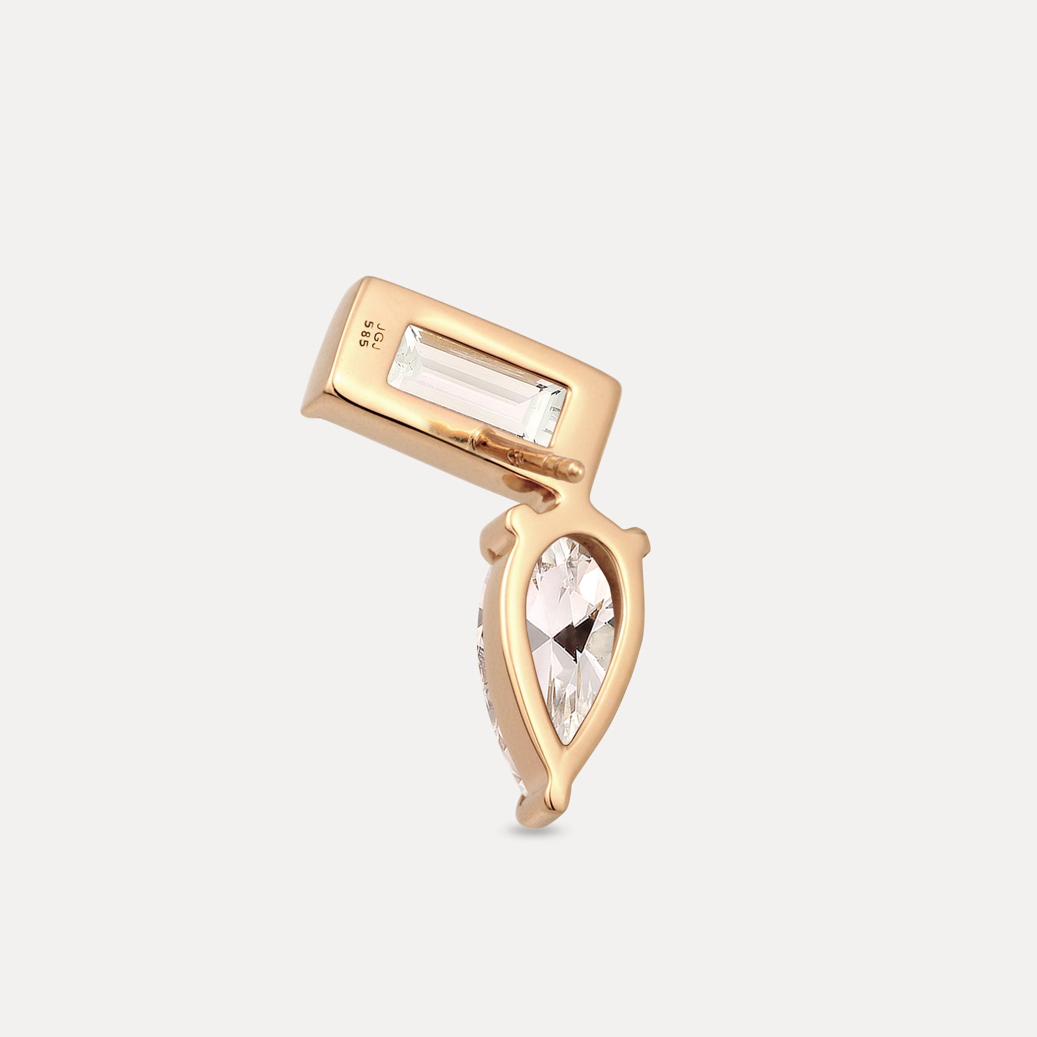 Beryll Balance Dual Ohrstecker Ohrringe - Single | 585 Gold