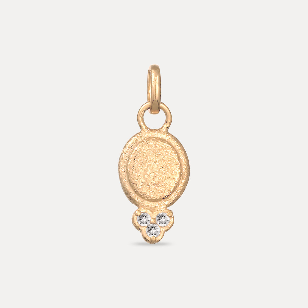 Weißer Saphir Trinity Emblem Anhänger - Antique | 585 Gold