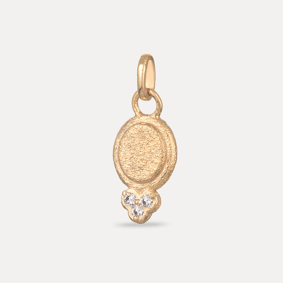 Weißer Saphir Trinity Emblem Anhänger - Antique | 585 Gold