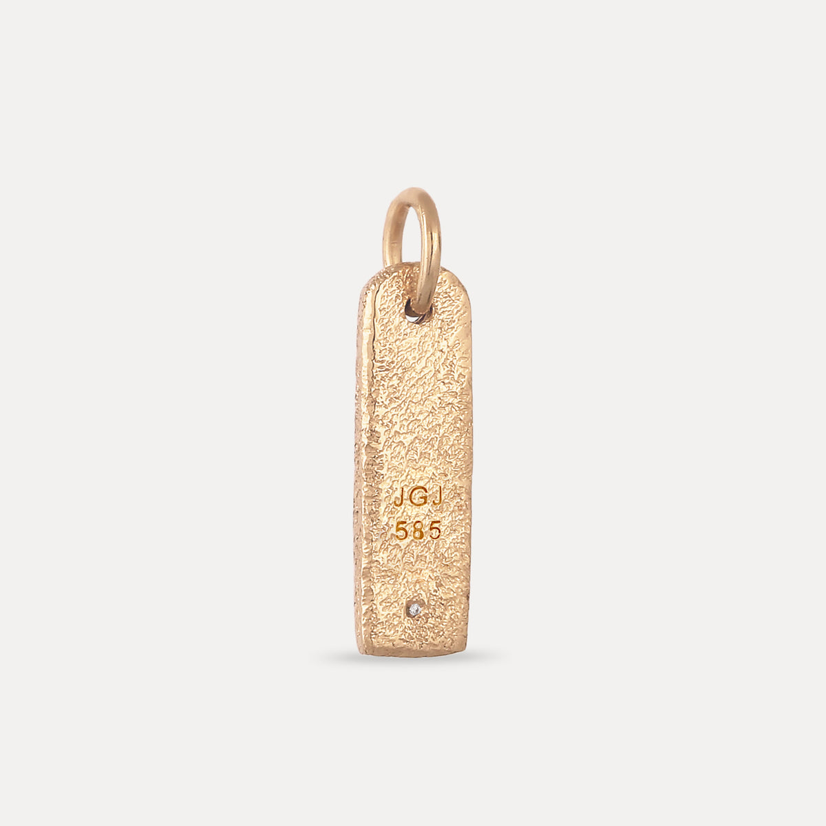 Weißer Saphir Bar Anhänger - Antique | 585 Gold