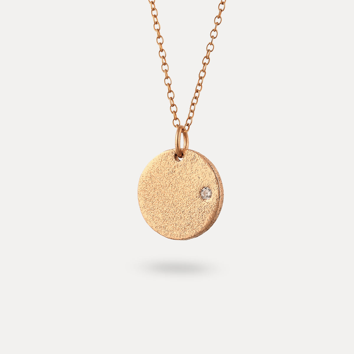 Weißer Saphir Plate Anhänger - Antique | 585 Gold
