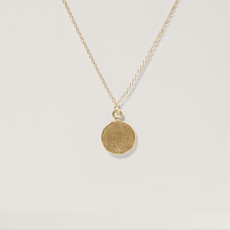 Engravable Fluid Medallion Kette 14k Massivgold - Matt