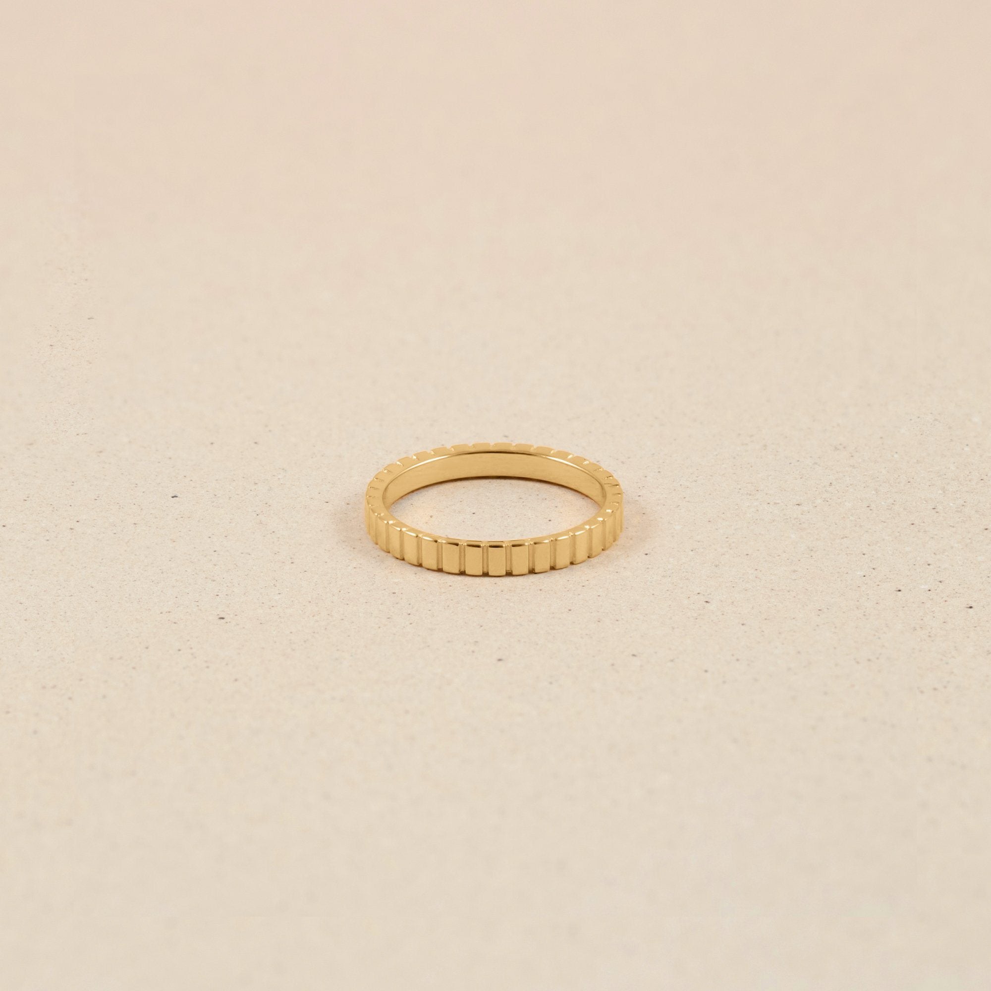 Ridged Ring Jewelry stilnest 24ct Gold Vermeil XS - 49 (15.6mm) 