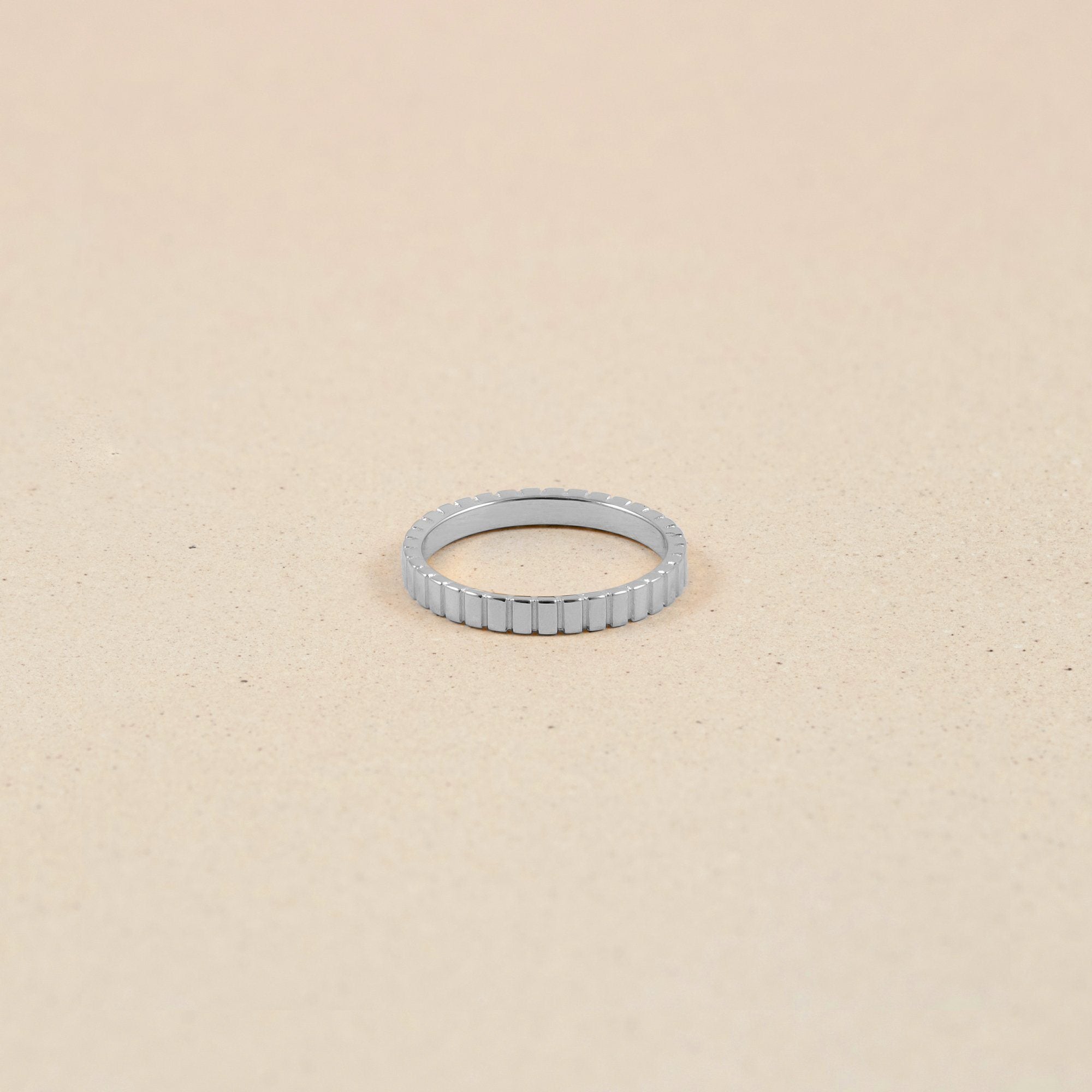 Ridged Ring Jewelry stilnest 925 Silver XS - 49 (15.6mm) 
