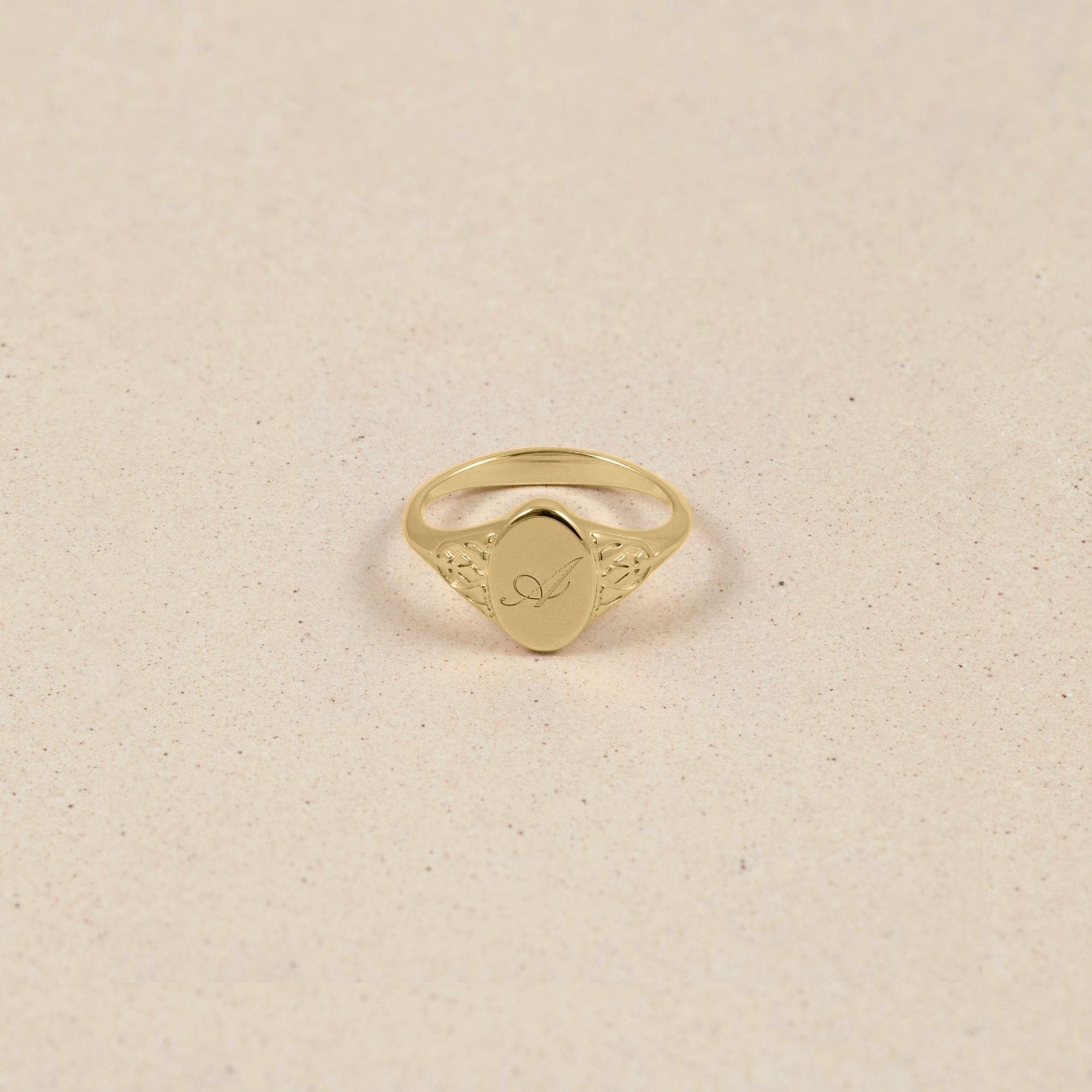 Victorian Initial Ring 14k Massivgold Jewelry stilnest 14k Massivgold XS - 49 (15.6mm) 
